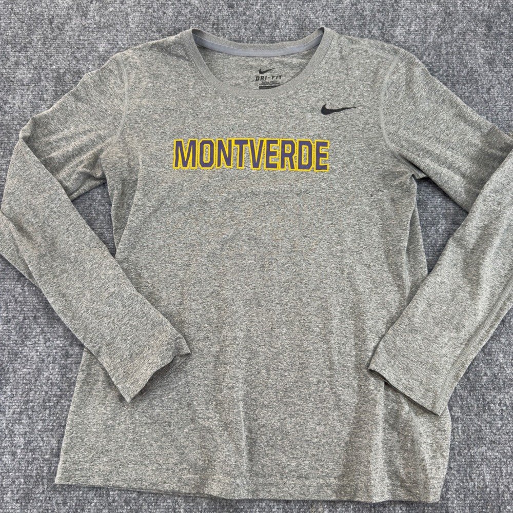 Nike Dri-FIT Montverde Academy Long Sleeve Training Shirt Grey Size M